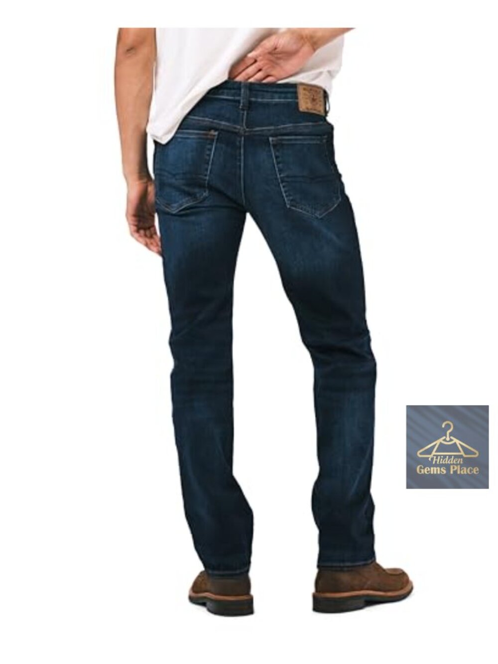 Straight Six Men's Straight Leg Jeans with Stretch 5-Pocket - Picture 2 of 6